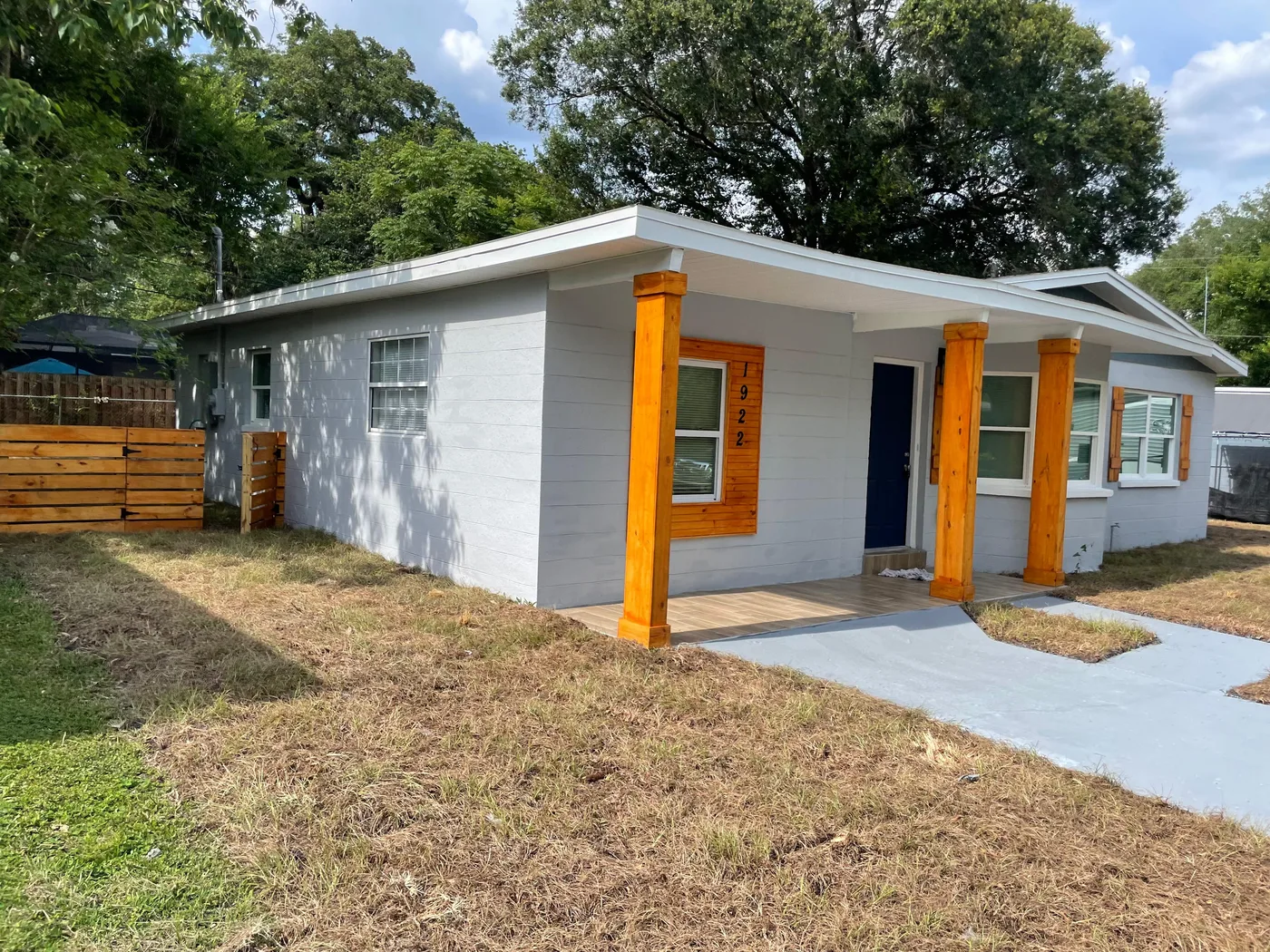 Whole-house remodel with fresh paint and new walkway